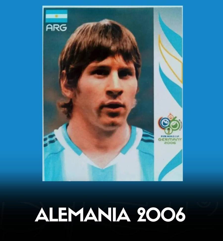 Messi: 6 Mundiales, 6 figuritas del álbum Panini