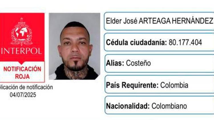 Buscan a Elder José Arteaga Hernández, alias ‘El Costeño’, como uno de los presuntos responsables del atentado contra el senador Miguel Uribe Turbay.